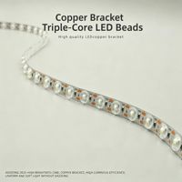 Bande lumineuse LED à lentille optique sans ombre 24V 18W, angle de faisceau large de 170 degrés, PCB de 12 mm, 48 LED, bande lumineuse flexible, 3000K-6500K