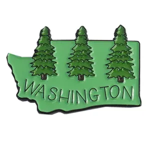 Washington Evergreen State Edition State Shape of Washington Enamel Lapel Pin