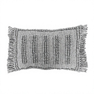 Housse de coussin en coton tissée à la main de style bohème, motif floral/géométrique, non toxique, amovible, lavable, style vintage ITHL - Product Image 1