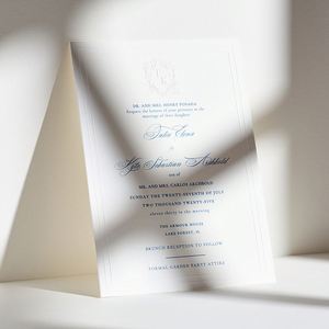 การ์ดเชิญงานแต่งงานแบบพรีเมียม ปั๊มนูน หรูหรา พิมพ์แบบ Letterpress การ์ดสำหรับแขก การ์ดเมนู - Product Image 4