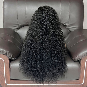 วิกผมลูกไม้ด้านหน้า, วิกผมแท้สำหรับผู้หญิง, วิกผมแท้สีธรรมชาติแบบดับเบิ้ลดรอน ลอน - Product Image 1