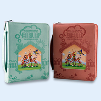 Ma première Bible 2026 Collection de Bibles Sac à fermeture éclair en PU Livre éducatif Service d'impression portable Best-seller