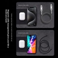 Câble de charge magnétique anti-emmêlement 100W PD à charge rapide USB-C vers USB-C pour tablettes Samsung Xiaomi et voyages de randonnée