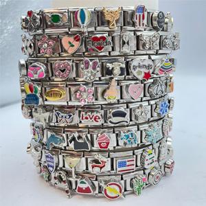 Serie Animal Modular Charm Bracelet Link Hecho a mano DIY Joyería Regalo desmontable Italiano Italia Surtido Starfish Sea Fish charm - Product Image 1