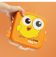 Aohea Cartoon Enfants Étanche En Acier Inoxydable Isolé 3 Compartiment Thermique Bento Boîte À Lunch Alimentaire Étanche Conteneur Alimentaire