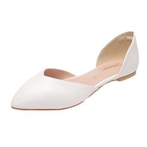 Zapatos Planos de Mujer Cómodos de Piel Sintética, Transpirables y Antideslizantes, Zapatos de Vestir Blancos al por Mayor para la Temporada de Primavera/Verano - Product Image 1