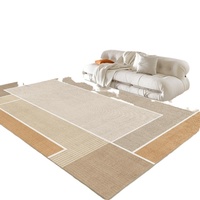 Tapis de luxe léger haut de gamme pour salon et chambre, moderne et minimaliste, résistant aux taches, pour table basse, couverture de canapé et tapis de chevet pour baie vitrée
