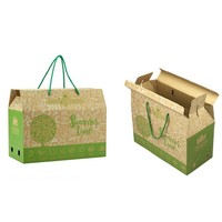 Individuell Bedruckte Wellpappe-Box für Obstverpackungen Faltbare Kraftpapier-Geschenkbox mit Integriertem Griff