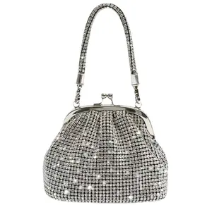New Fashion Crystal Rhinestone Women Clutches Bag Purse Bling Bling Bag Evening Party Diamonds Handbag Crossbody Bucket Bag