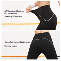 Pantalon de fitness pour femme, à rayures, infroissable, haute élasticité, en Spandex/Polyester, effet ventre plat, amincissant, pour le yoga
