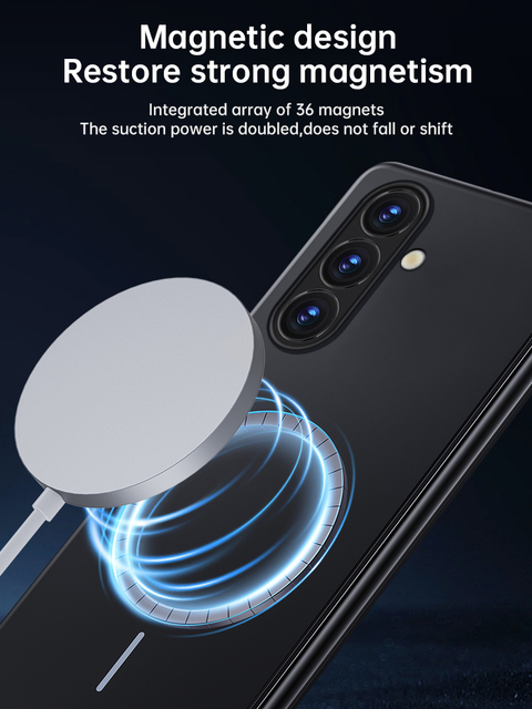 Treding Shockproof Wireless Charge Magnetic Attraction Smart Phone Case for Samsung&Huawei&Xiaomi&Honor&Oppo&Vivo Phone Cover