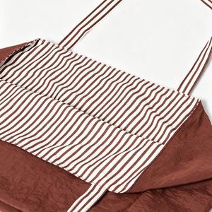 Factory Custom Reversible <b>Canvas</b> <b>Tote</b> Bag Eco Friendly Large Capacity Striped Cotton Shoulder Shopping Bag - Product Image 3