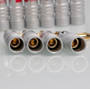 זווית נכונה 90 תואר בננה תקעים מצופה זהב מוסיקלי רמקול חוט כבל מחבר 4mm עבור HiFi - Product Image 3