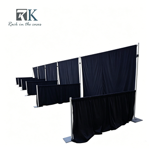 Factory Price Telescopic Aluminum Pipe Stand Pipe and <b>Drape</b> Aluminum Standing <b>Curtain</b> System Black Fabric Backdrop Kit - Product Image 1