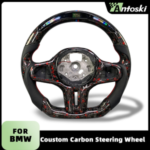 عجلة قيادة رياضية من أنتوسكي لسلسلة 1-3 مصنوعة من الجلد المثقب المخصص وألياف الكربون المطروقة مع شاشة LED لطرازات M3 G20 G21 G22 G28 G29 - Product Image 2