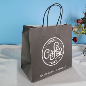 Sacs en papier kraft personnalisés pour le commerce de détail, sacs cadeaux pour vêtements, sacs d'emballage miniatures de luxe avec poignée, sacs en papier imprimés avec logos - Product Image 3