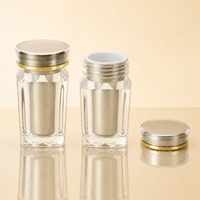 Flacon transparent double couche en PS100 de qualité alimentaire, imprimé sérigraphié, réutilisable et rechargeable, pour compléments alimentaires