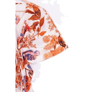 Nouveau Kaftan en coton tissé à la main, élégant et chic, pour femmes, col en V doux, manches longues, coupe ample, tenue décontractée d'été - Product Image 2