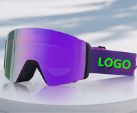 Vente en gros de lunettes de ski avec interrupteur de verrouillage pour le snowboard et le ski Lunettes de neige magnétiques antibuée avec lentille à double couche