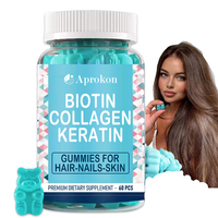 Gummies de biotine, collagène et kératine à marque privée OEM pour soutenir la santé des cheveux, des ongles et de la peau chez la femme