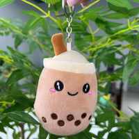 Vente chaude 10CM Petit Doux Boba En Peluche Dessin Animé Kawaii Fruits Lait Bulle Thé Café Peluches Juguete Sac En Peluche Porte-clés