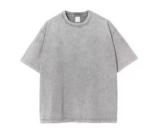 เสื้อยืดโอเวอร์ไซส์ผู้ชาย OEM 250GSM ผ้าฝ้าย 100% ซักกรดสไตล์วินเทจ พิมพ์ลายโลโก้ด้วยเทคนิค DTG เสื้อยืดน้ำหนักมาก สั่งทำได้ - Product Image 2