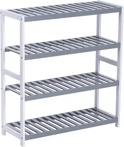 Wholesale Bamboo Shoe Rack For Sale 4-tier Entryway Shoe Storage Shelf Shoe Organizer