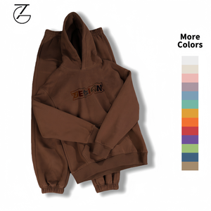 Chándal personalizado de fabricante, conjunto de Sudadera con capucha de gran tamaño, logotipo estampado, chándal de hombre en blanco, 100% algodón, peso pesado para hombre - Product Image 1