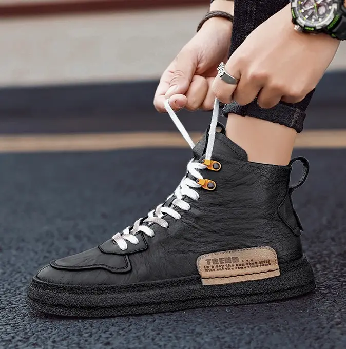 New Men Ankle Boots PU Leather Man Fashion Shoes Chelsea Boot Platform Designer Slip On Short Boot