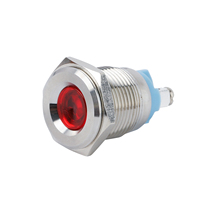 Luz de tablero piloto con indicador de Metal, lámpara LED de 22mm, Terminal de tornillo, 12V, cabeza cromada