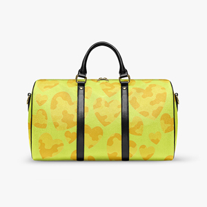 <strong>Hot</strong> Women <strong>Pink</strong> Cow Heart Pattern Weekender Duffle <strong>Bag</strong> Waterproof PU Large Travel <strong>Bag</strong> Carry on Handbag Detachable Shoulder Strap - Product Image 3