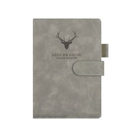 Carnet à fermeture magnétique en similicuir multicolore avec slogan motivant tête de cerf, choix multifonctionnel pour agenda de bureau
