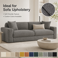Tissu de canapé en chenille uni épaissi doux pour la peau, tissu d'ameublement de canapé personnalisé multicolore pour la décoration de coussins de canapé à domicile