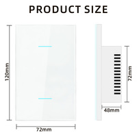 Interruptor de Luz Táctil Zigbee Smart Life, Sin Cable Neutro y Con Cable Neutro, Interruptores de Pared con Panel Táctil para EE. UU., Compatible con Tuya, Alexa y Google Home