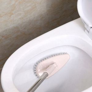 Brosse de nettoyage de salle de bain à long manche en plastique, brosse à poils durs pour les coins difficiles, pour le lavage des carreaux et des toilettes, usage domestique - Product Image 2