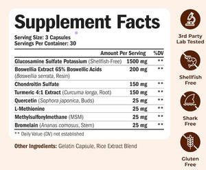 Oem glucosamine chondroitin כמוסות <span class=keywords><strong>MSM</strong></span> תוספת תמיכה משותפת לנשים וגברים עם גלוקוזאמין סולפט, chondroitin ו <span class=keywords><strong>msm</strong></span> - Product Image 3