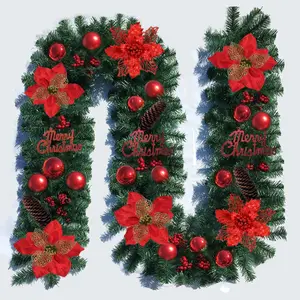 精美圣诞装饰用品花球藤花环270厘米奢华圣诞花环