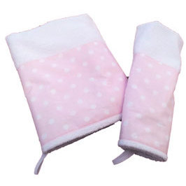 Ensemble de serviettes roses à pois blancs - Product Image 1