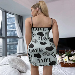 Camisola de Verano con Estampado de Corazón, Nueva Moda, Ajustada, Minifalda, Se Puede Usar en Casa o Fuera - Product Image 4