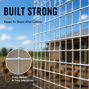 Heavy Duty 23 Gauge 1/4" Welded Galvanized Hardware Cloth <b>Mesh</b> Roll for Hog Fence, Poultry Protection and <b>Garden</b> Applications - Product Image 5