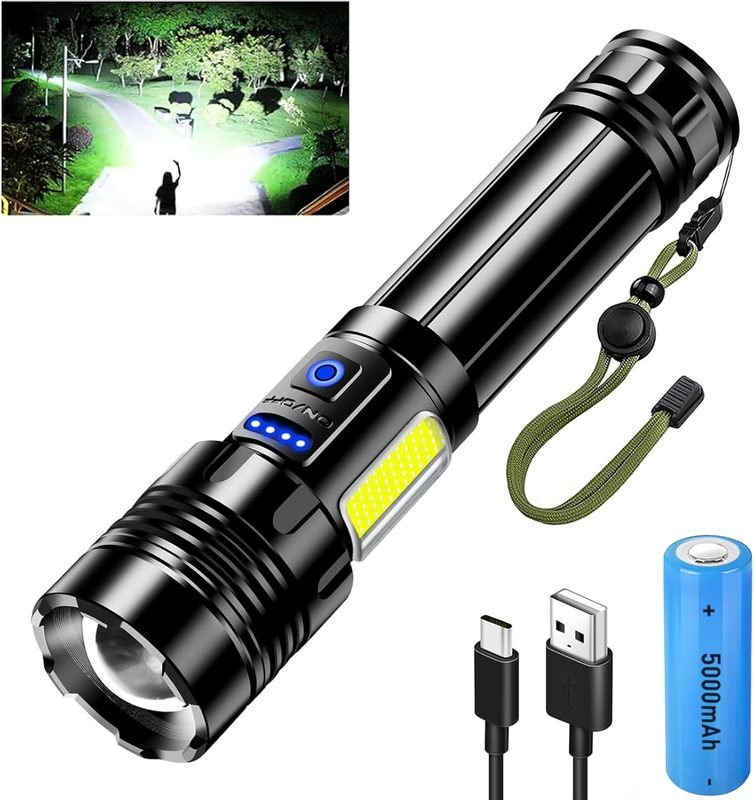 Powerful XHP70 LED Bright Flashlight Zoom