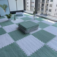 Tapis de sol en mousse 30*30cm Puzzle en peluche Tapis carré moelleux Tapis de zone en fourrure Tapis de jeu de sol de chambre