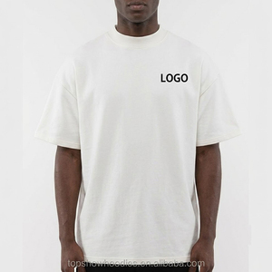 T-shirt Oversize da Uomo in Cotone 100% Pesante, con Collo Alto e Spalle Cadenti, Stile Streetwear, Personalizzabile OEM - Product Image 3