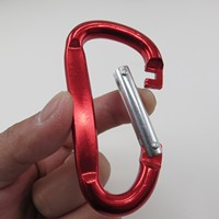 Mousqueton porte-clés en aluminium en gros, forme en D, mousqueton à ressort léger, clip métallique pour sac à dos, camping, accessoires de plein air