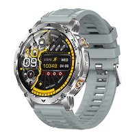 Montre connectée robuste GPS AK102 pour hommes, sport de plein air, appel BT, boussole, suivi, batterie 1100 mAh, écran HD 1,7 pouces, silicone, IP68