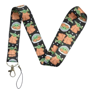 Mới bé yoda điện thoại chuỗi dây buộc <span class=keywords><strong>polyester</strong></span> ID dây buộc chủ thẻ Kawaii điện thoại chuỗi tùy chỉnh dây buộc với logo Kawaii Keychain - Product Image 1