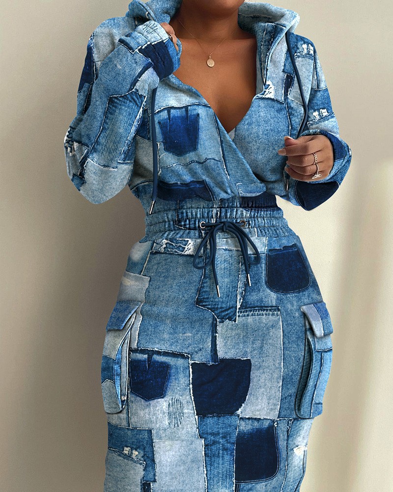 Denim blue print