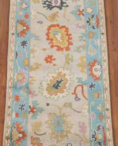 Tapis moderne indien Oushak oriental 3x6 "laine nouée à la main pour la décoration intérieure exercice prière pique-nique personnalisable adolescents - Product Image 6