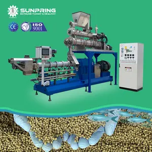SunPring fish pellet food extruder fish food making equipment floating and sinking fish feed production line