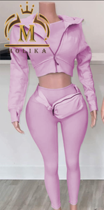 कस्टम शीतकालीन महिला फसल हुड जैकेट + शर्ट शीर्ष + लेगिंग तीन टुकड़े सेट कसरत जॉगर्स तीन टुकड़े सेट महिला आउटफिट - Product Image 6